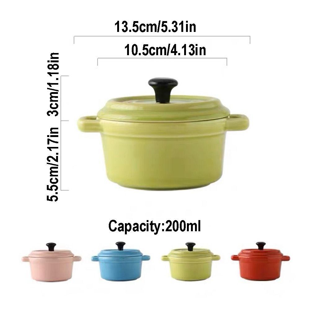 Hanging Ears Steamed Egg Bowl 200ml Mini Casserole with Lids Condiment Container  Household
