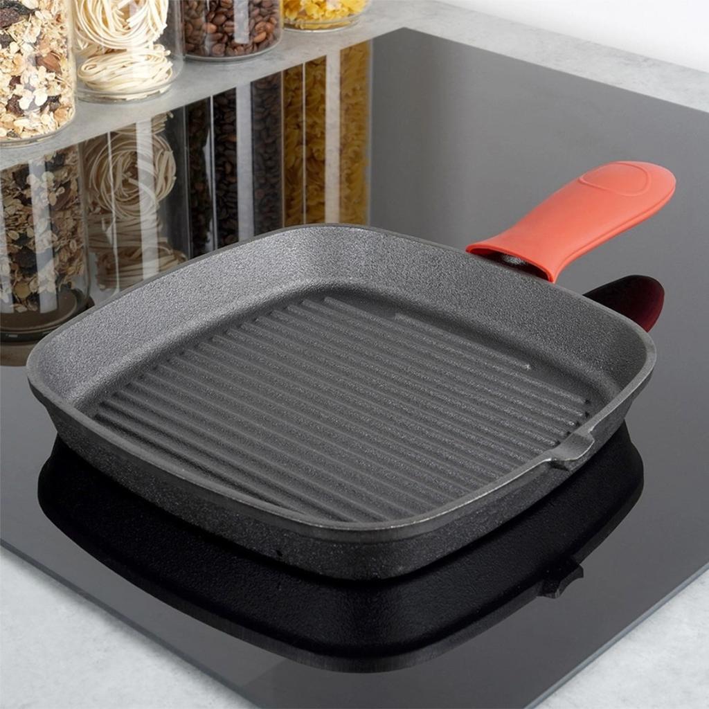 CAST IRON GRILL PAN 24cm WITH SILICONE COVER CAST LINE 199044