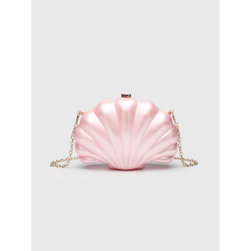 Elegant Irregular Shell Acrylic One-Shoulder Crossbody Clutch for Weddings and Banquets.