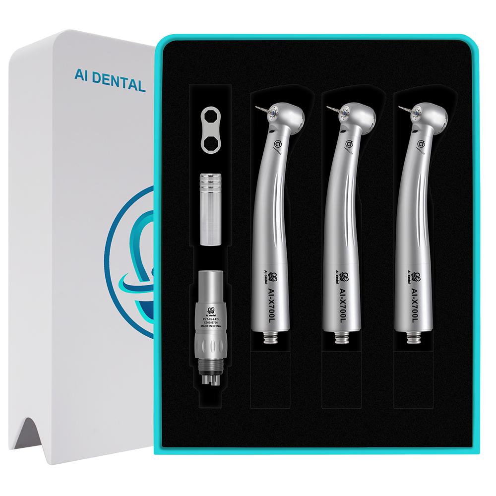 Dental Air Turbine Kit S3 3pcs N-type Connector High Speed Handpiece With Fiber Optic For Clinic