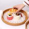 Vine Weaving Fruit Basket Cake Plate Vine Weaving Tray Home Living Room Bread Bamboo Weaving Basket Storage Plate