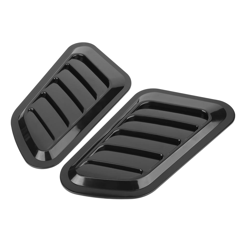 2Pcs Car Decorative Air Intake Turbo Hood Vent Cover Car Decoration AccessoriesBlack