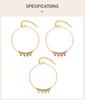 Statement Beaded Dangling Bracelet for Women, Gold Plated Stainless Steel, Adjustable Handmade Wristband Jewelry Waterproof