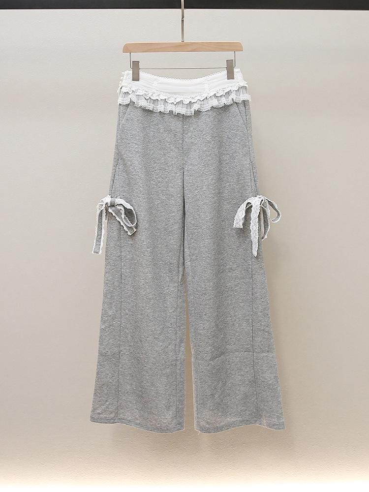 

Элегантный осенний кружевной кардиган с бисером и брюки для женщин Large