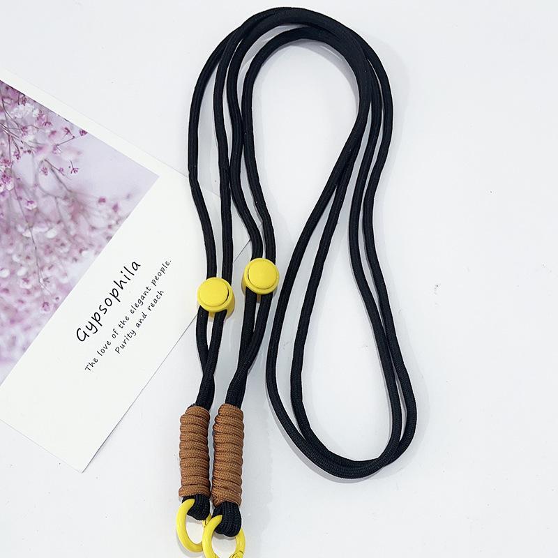 

Adjustable Color-Block Crossbody Phone Strap with Clip & Chain