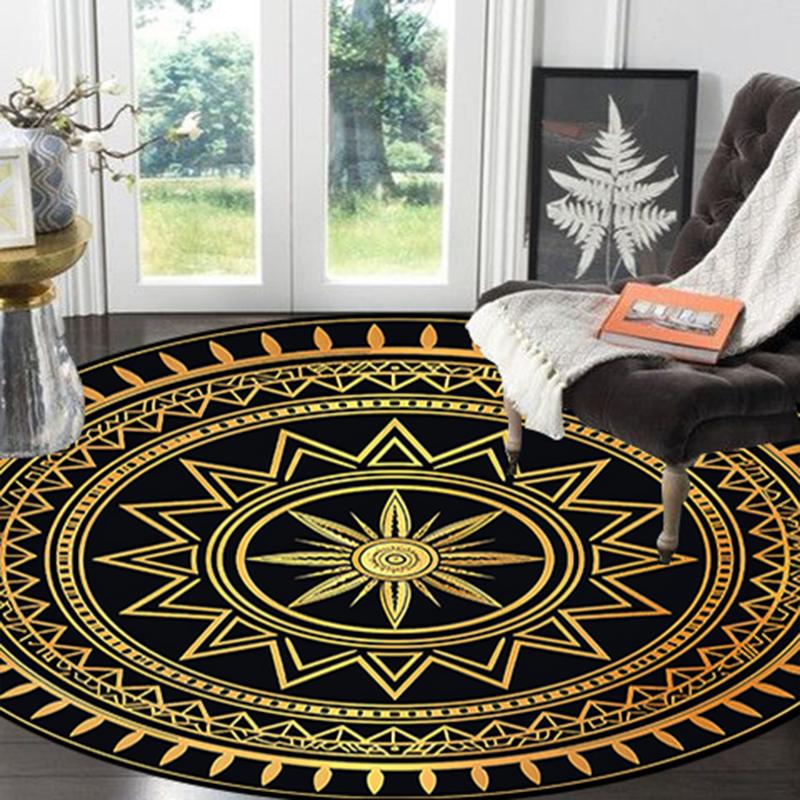 American Retro Round Lving Room Carpet Large Bedroom Decor Sofa Mat Non-slip Cloakroom Lounge Rug Washable Hanging Chair Rug