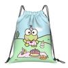 Custom K-KeroKeroKeroppies Drawstring Bags Men Women Foldable Sports Gym Sackpack Frog Cartoon Shopping Storage Backpacks