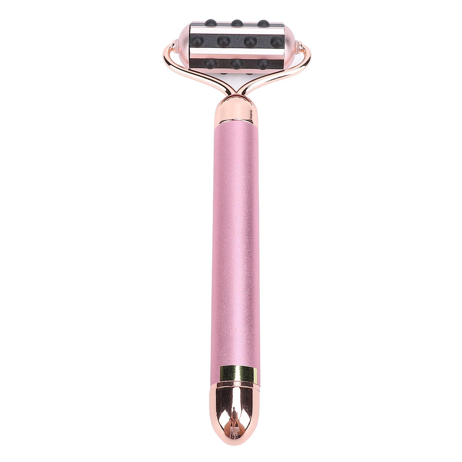 Electric Germanium Face Massage Roller Germanium Stones Zinc Alloy Skin Tightening Vibration Facial Roller Massager Tool