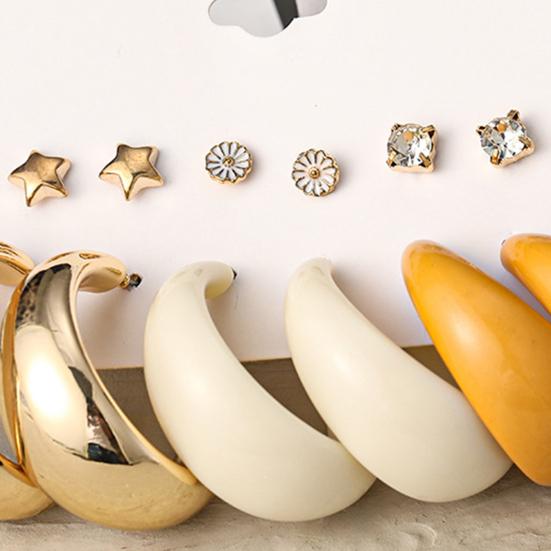 1 Set Hoop Earrings C Shape Simple Acrylic Geometry Dangle Earrings