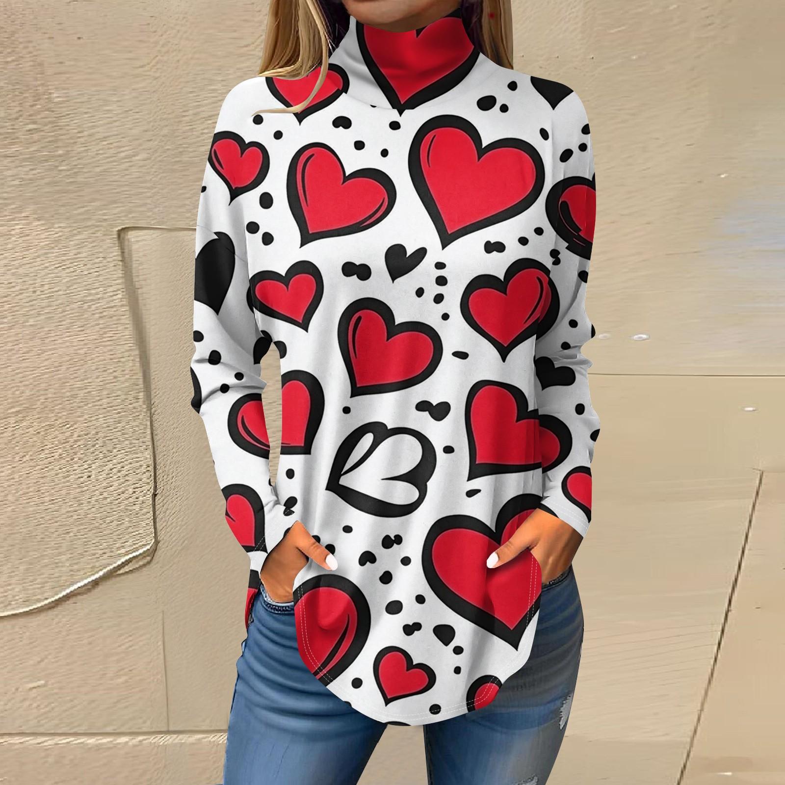 

Женская осенняя повседневная рубашка с длинным рукавом, толстовка с принтом, топ с высоким воротом, пуловер S винный