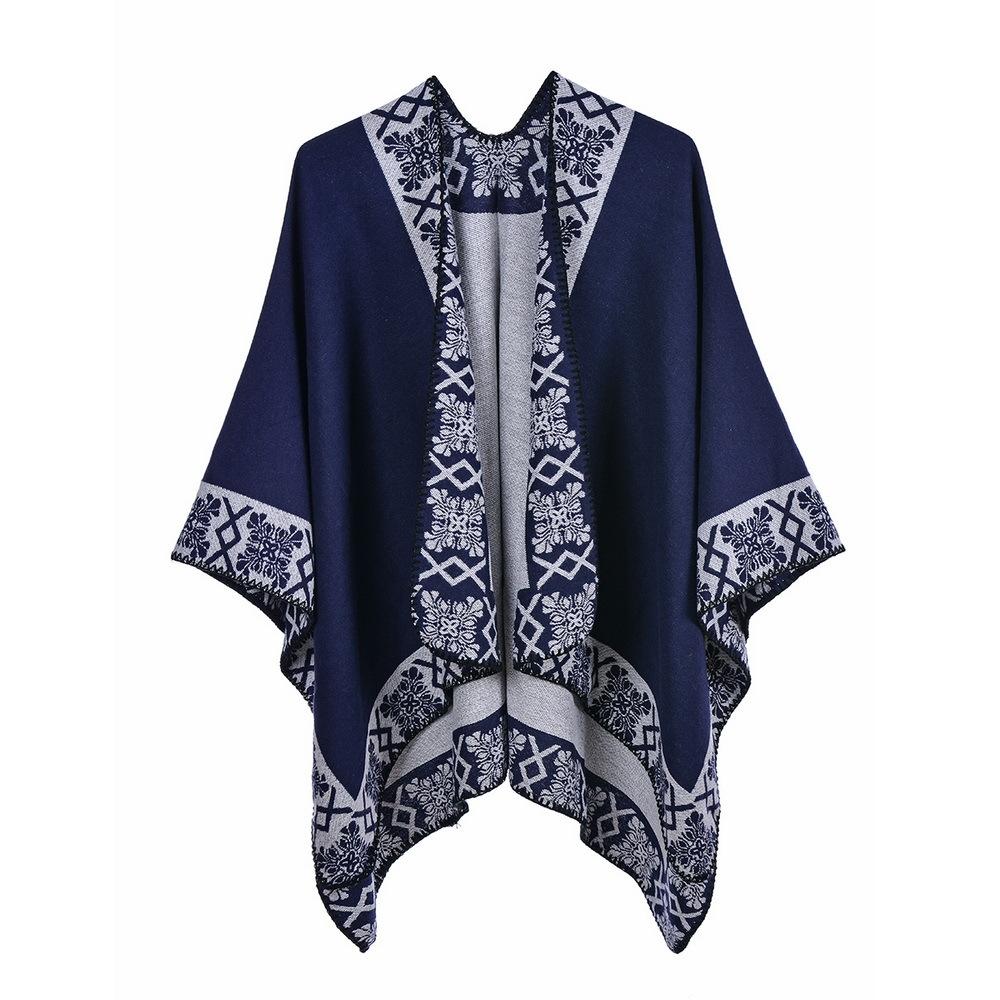 Ponchos Coat  Cashmere Scarves Women Winter Warm Shawls And Wraps Pashmina Thick Capes Blanket Femme Scarf