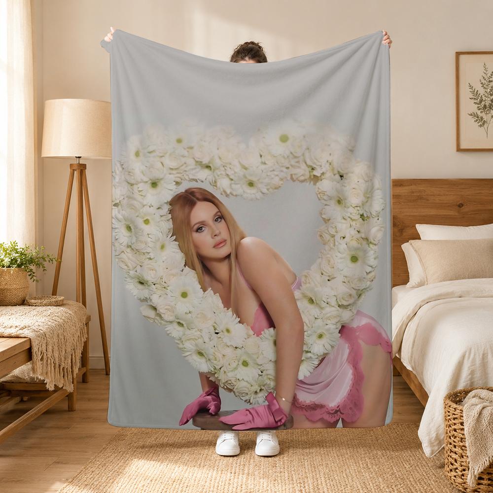 Lana Del Rey Singer Throw 240G Flannel Blanket, Suitable For Sofas, Beds, Offices, Exquisite Gift Blankets