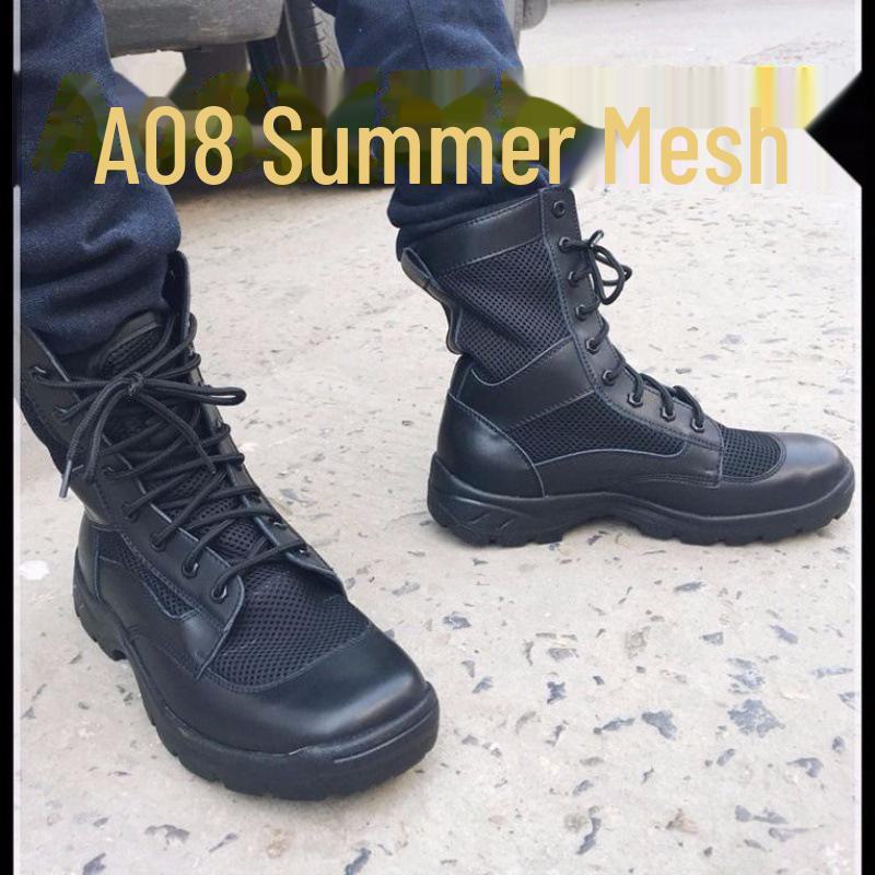 Herren Sommer Mesh Atmungsaktive Outdoor Kampfstiefel - High Top Europäisch/Amerikanischer Martin Stil