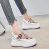 Fashion 7cm Hollow Genuine Leather Breathable Sandals Summer 2024 Women Casual Shoes Platform Wedge Chunky Sneakers Shoes Flats Leisure