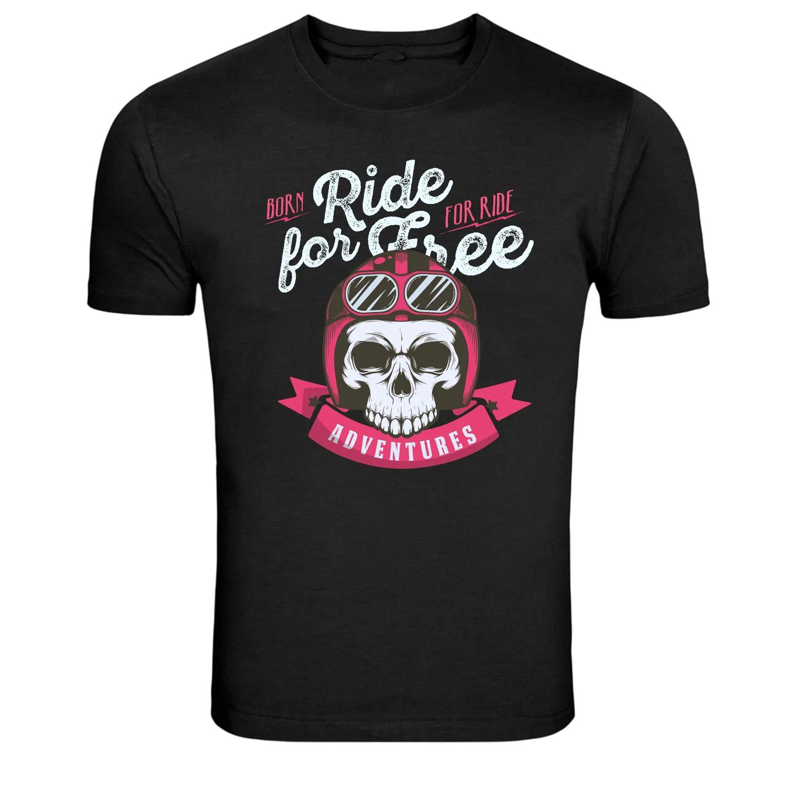 

Ride For Free Skull Biker Adventures Graphic T-Shirt 2XL