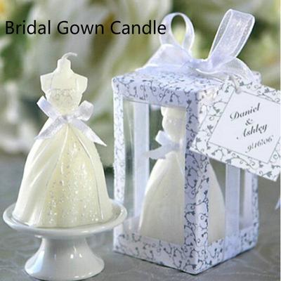Weiße romantische elegante Box Braut Braut Kleid Kleid Design Kerze Hochzeit Party Home Decor