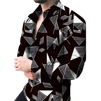 3D Geometric Print Casual Shirt for Men