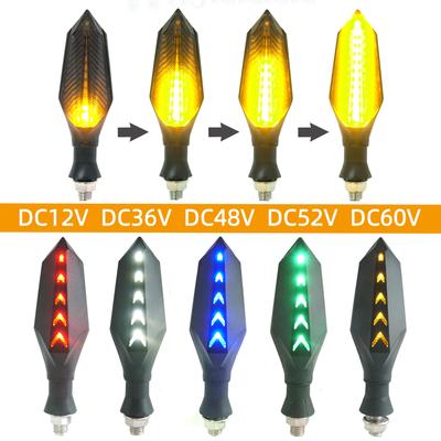 Motorcycle Led Turn Signal Lights, DC 36v 48v 52v 60v Flowing Blinkers Flasher Indicator Light For Motorbike Electric Scooter Bicycle E-Bike