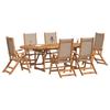 Vidaxl 7-Cz. Garden Furniture Set, Solid Acacia Wood and Textilene