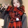 Christmas Atmosphere New Red Plaid Scarf Female Winter Senior Sense Student Versatile Warm Shawl Scarf