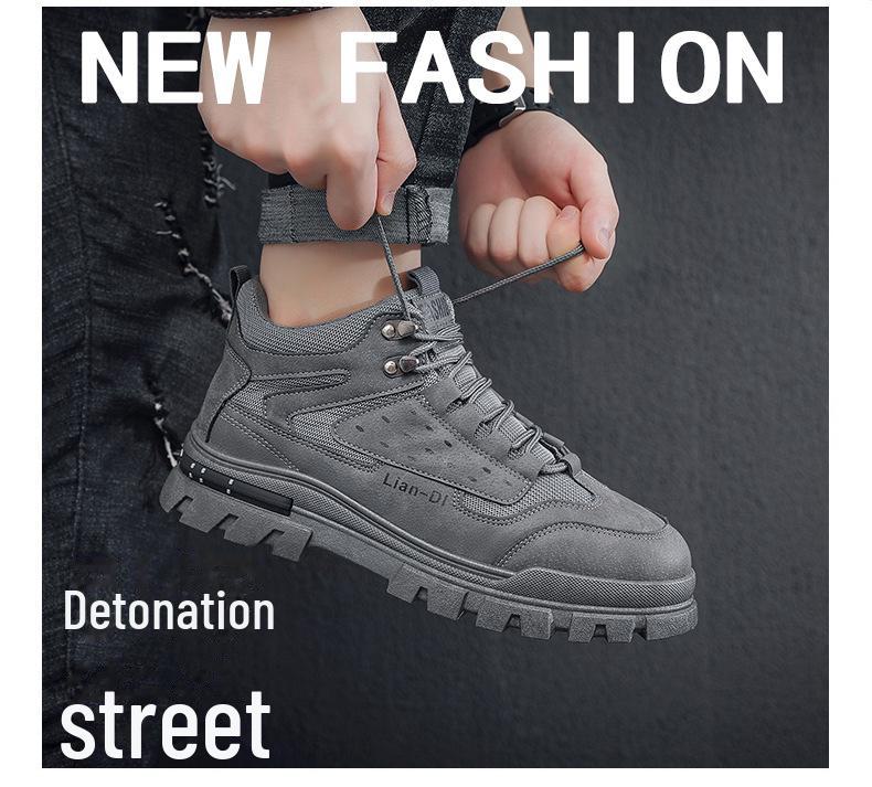 2025 Men's Spring Fashion: Korean Martin Boots - Trendy Casual British Style Work Shoes