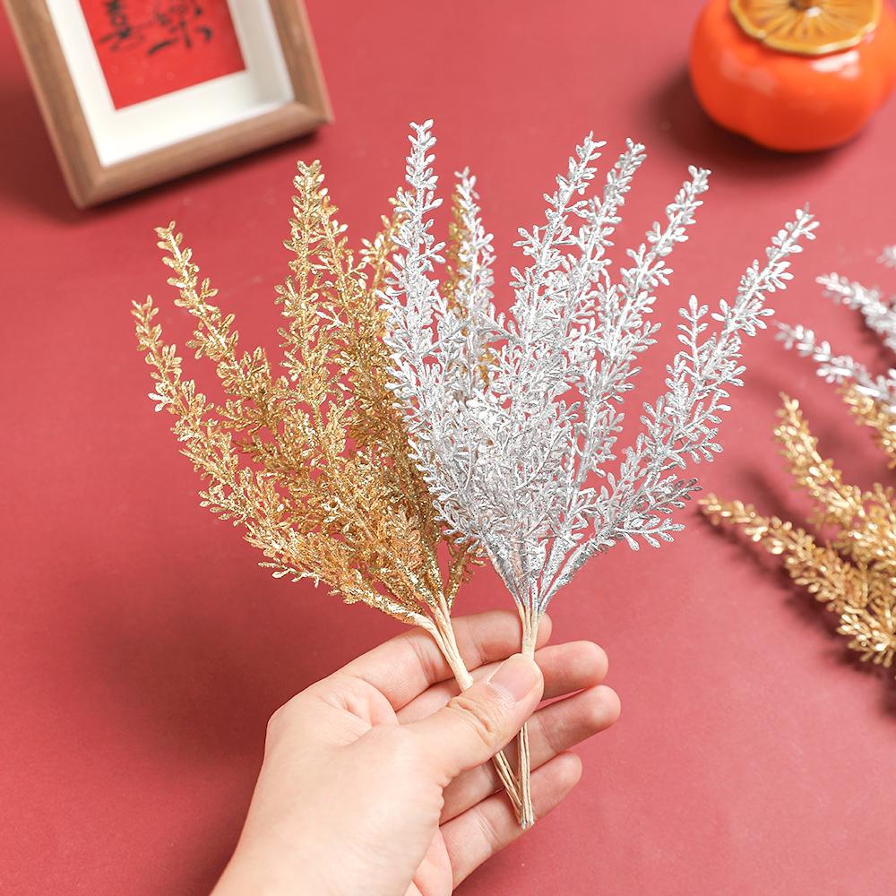 1/2 Stück Künstlicher Pflanzenstrauß 21CM Kunstpflanze für Heimdeko Partyzubehör Hochzeitsdekoration Weihnachtsschmuck Zubehör