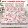 1pcs Ghost Pink Pumpkin Fitted Sheet Bedroom Halloween Theme Digital Printed 100% Polyester Cozy Bed Cover (No Pillowcase)