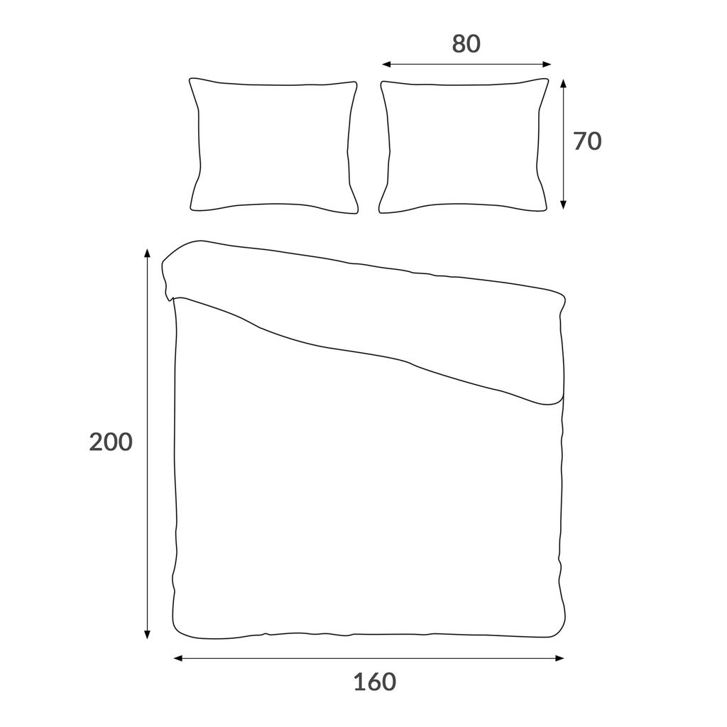 Cotton bedding 160x200 Marsela Premium satin - gray satin