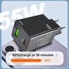 55W GaN PD Fast Charger - EU/US/UK Plug Adapter for Phones & Computers