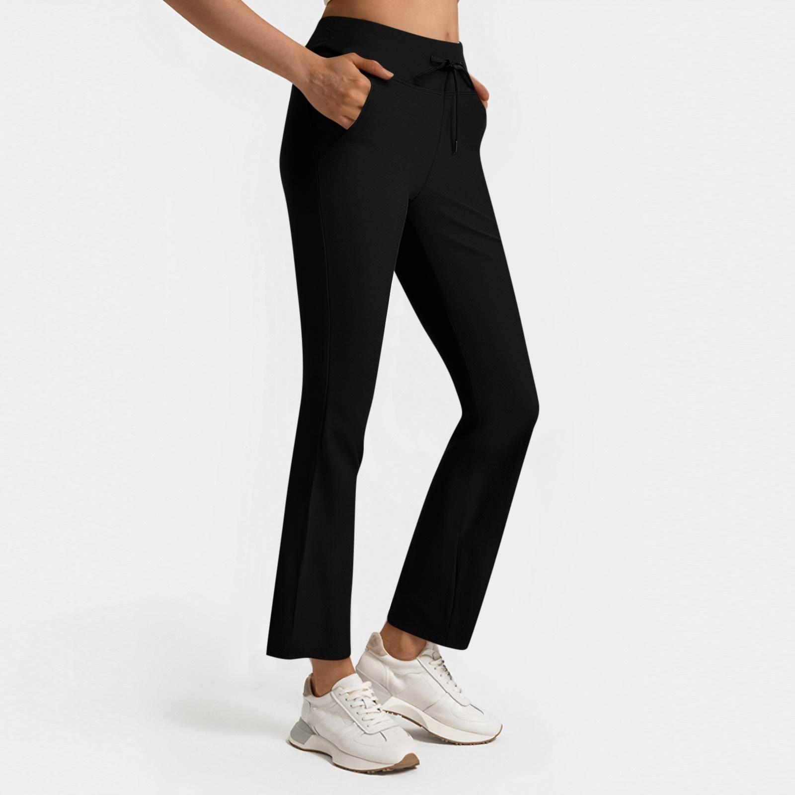 

Women s Casual Fashion Pants Color High Waist Drawstring Pants XXL чорний