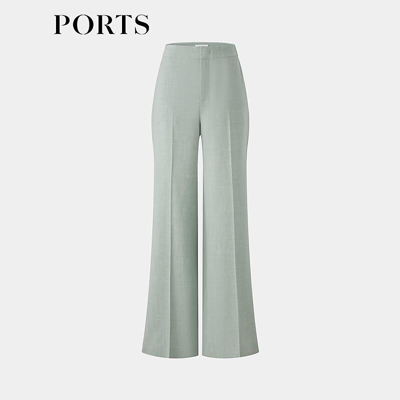 PORTS Women's Retro Grey-Green Wide-Leg Pants