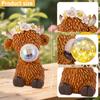 Solar Highland Cow Garden Statue with Magic Bubble Light Animal Sculpture for Outdoor Patio Yard Art & Whimsical Landscape Decor