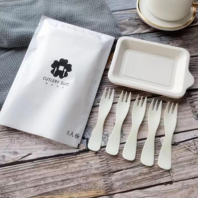 Handun Disposable Corn Starch Plate and Cutlery Set