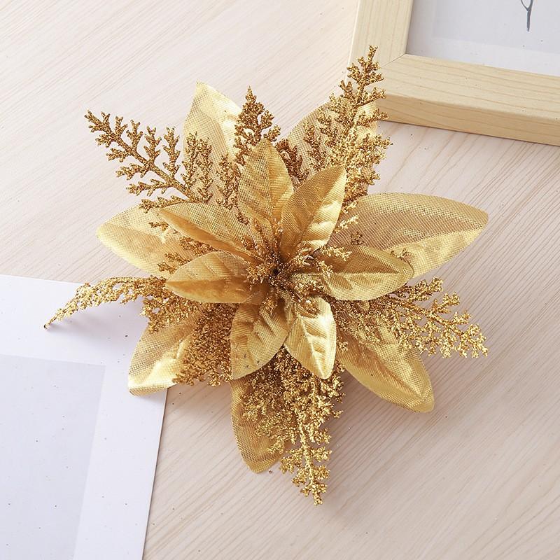 Plastic Christmas Flower Decorations Tree Ornamentation Festive Holiday Party Home Xmas Decoration Supplies
