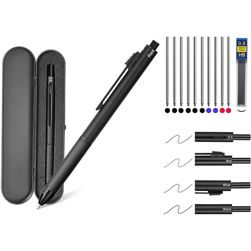 4-in-1 Multifunktionsstift: Mehrfarbiger Kugelschreiber, Druckbleistift, Gelstift mit Schwerkraft-Sensor-Technologie