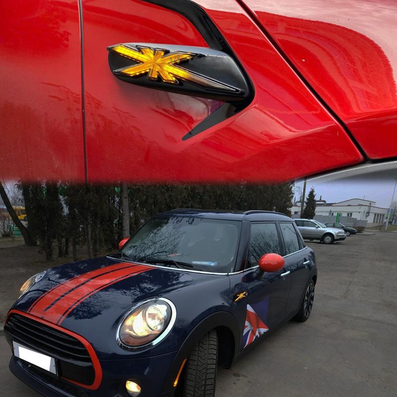 For BMW MINI Cooper F55 F56 F57 Fender Side Marker Light Assembly Dynamic Sequential Blink Amber Turn Signal Light 2014-2020