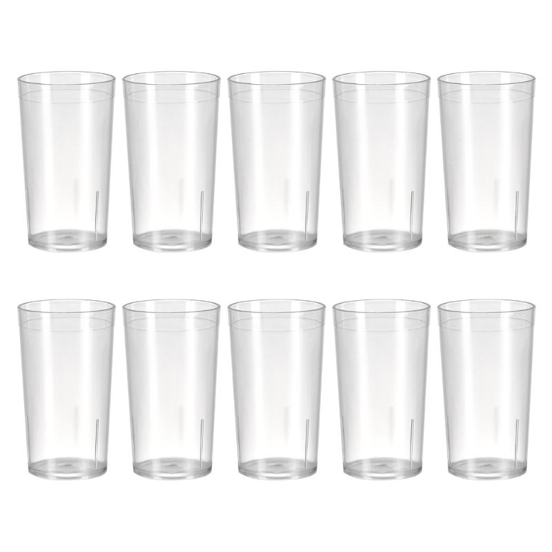 Set of 10 Plastic Tumblers Set Water Cups Stackable Designs Everyday Use Water Glasses PVC Texture for Daily Party Use