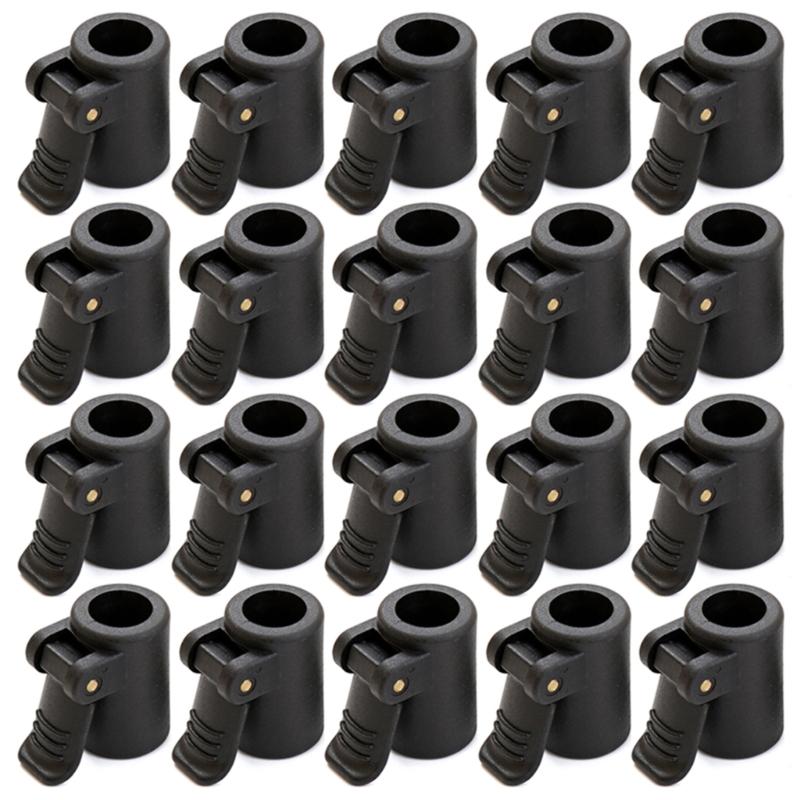 

20Pcs Camping Tent Awning Poles Adjuster Clamp 4.15x2.6cm Nonslip for Easily Securing Tent Poles Tent Clamp Fastener 1