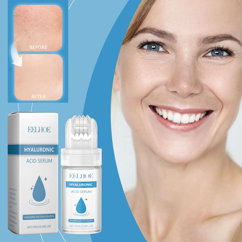 Hyaluronic Acid Roller Serum, Hydrating Collagen Facial Serum for Firming & Smoothing Skin