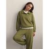 2026 Womens 2-Piece Casual Set Long Sleeve Polo Top Wide Leg Pants Sportswear