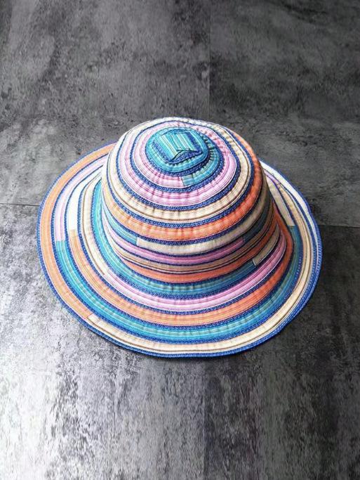 

Шляпа женская новая цветная лоскутная панама пляжная шляпа с большими полями шляпа от солнца шляпа от солнца лето Average size