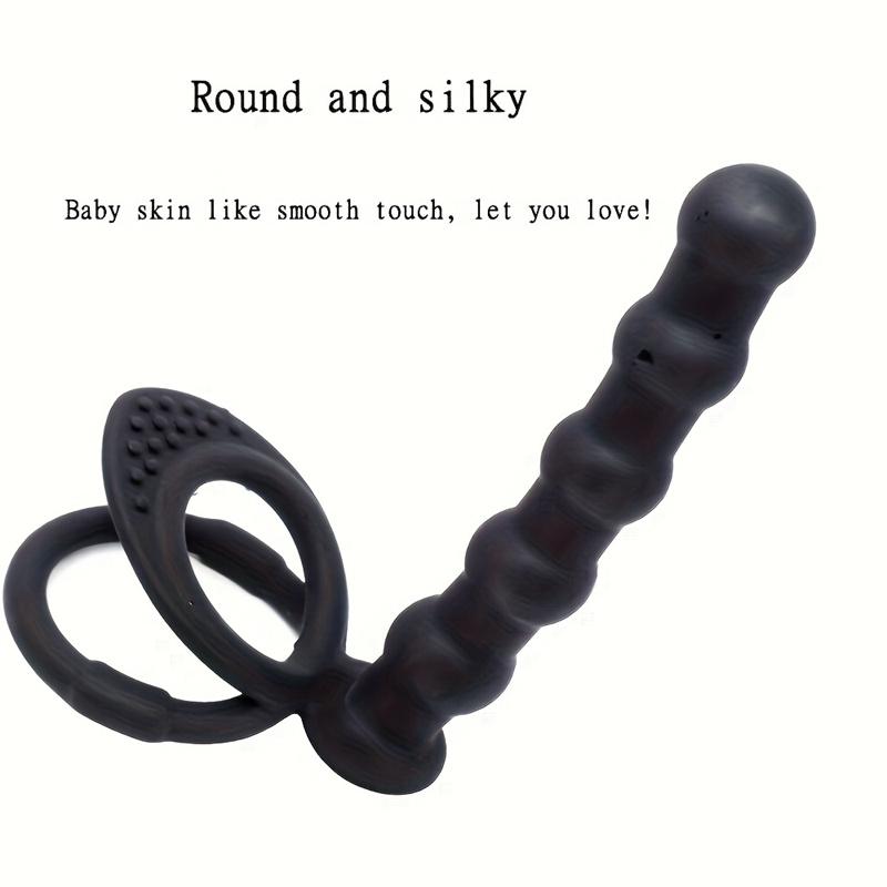 Adult Supplies Sex Toy Silicone Strap On Penis Butt Plug Anal Beads With Cock Ring Delay Ejaculation Wearable Dildo For Men Gay