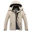 Unisex Wasserdichte Winddichte Outdoorjacke Wandern Skifahren Camping Laufen - Einfarbige Kapuzen-Winterjacke mit Fleecefutter