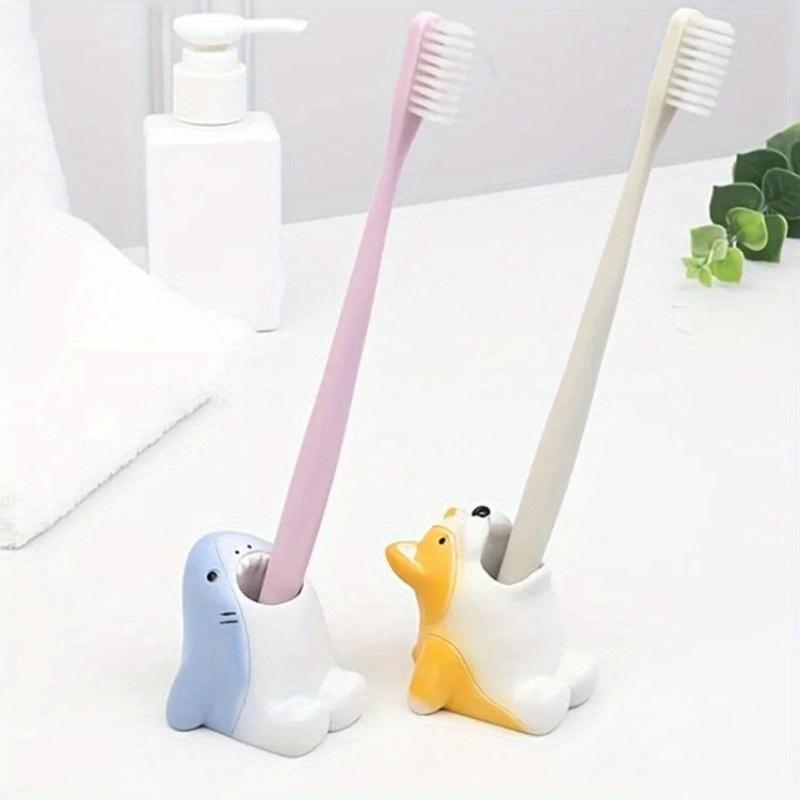 Portaspazzolini Animali Corgi Squalo Supporto Portaoggetti Organizer da Banco per Trucco Cancelleria Decorazione Bagno