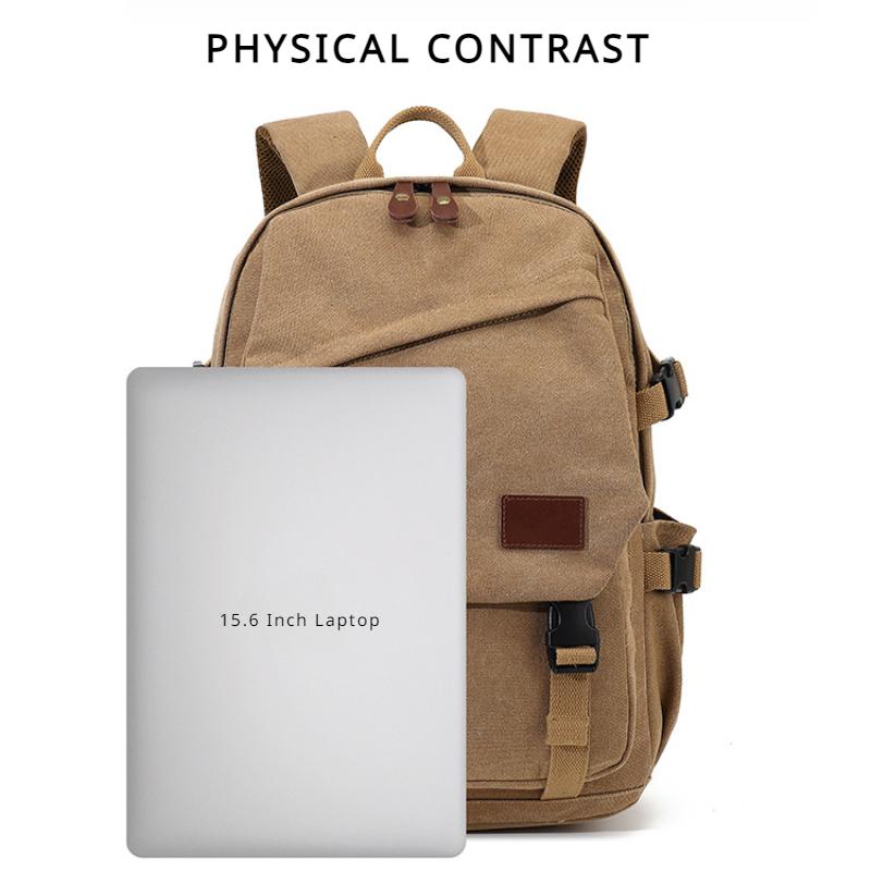 Трендовый ретро-мужской холщовый рюкзак — фото 13