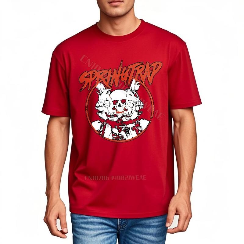 Unisexs Tshirt Quickdry Cheap Tshirt Springtrap Skull In Orange Circle Adult Minimalist Tshirt Minimalist Short Sleeve Shirt