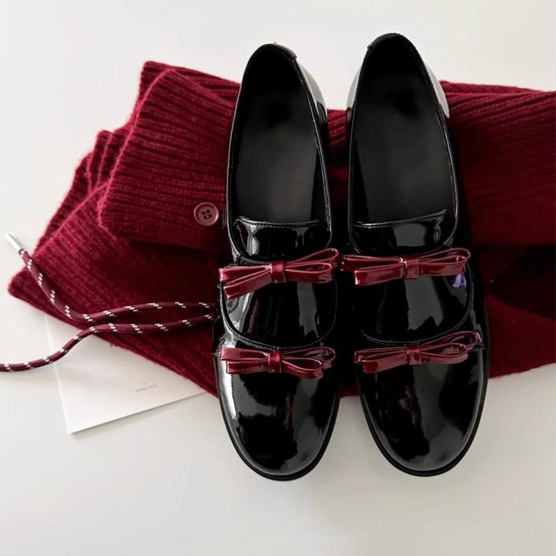 Fashion Spring New Flat Shoes Women's Fashion Round Head Deep Mouth Butterfly Knot Soft Sole Non-slip Low Top Shoes