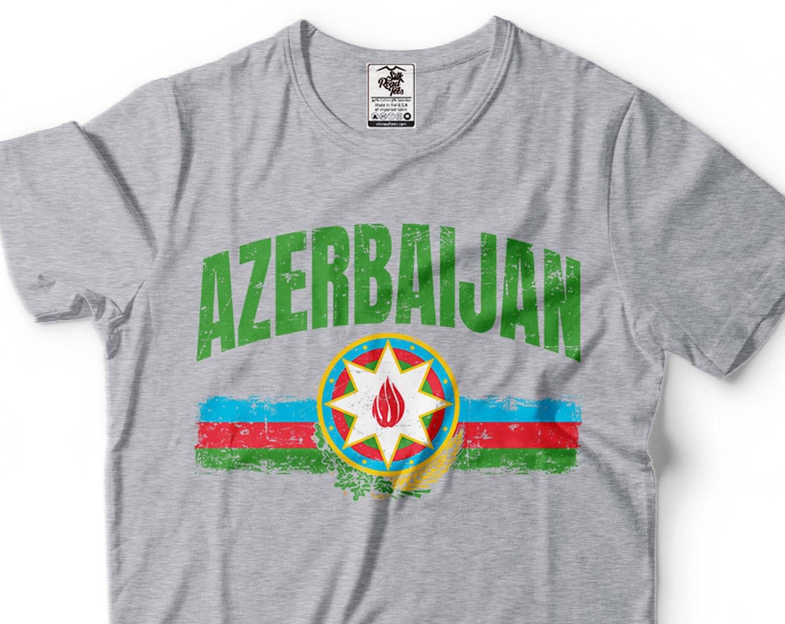 Azerbaijan Flag Logo Shirt: Patriotic Graphic Tee XL