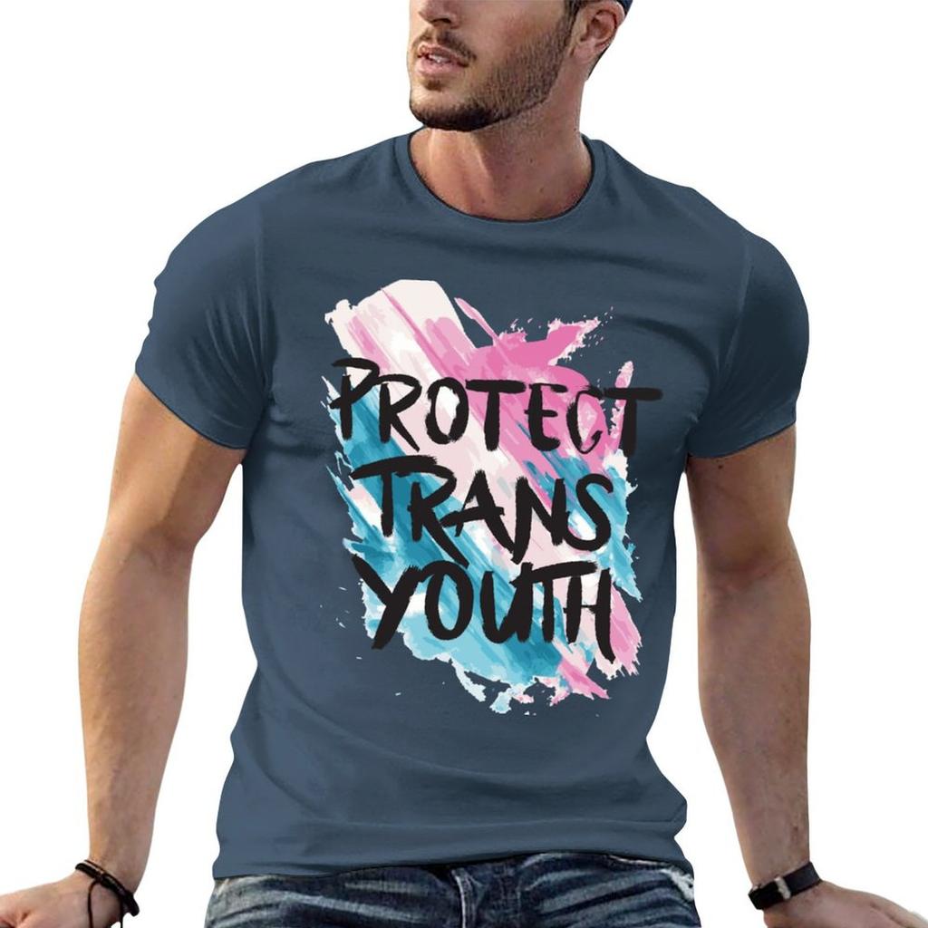 Protect Trans Youth Tshirt Oversize Tshirts Unisex Aesthetic Clothes Unisexs Big And Tall T Shirts