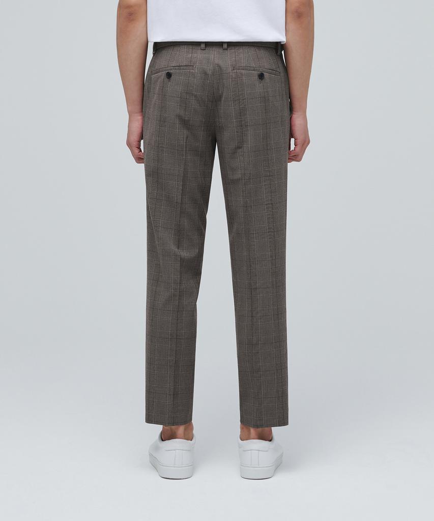 MUSINSA STANDARD Glen Check Tapered Hidden Banding Crop Slacks [Dark Beige]